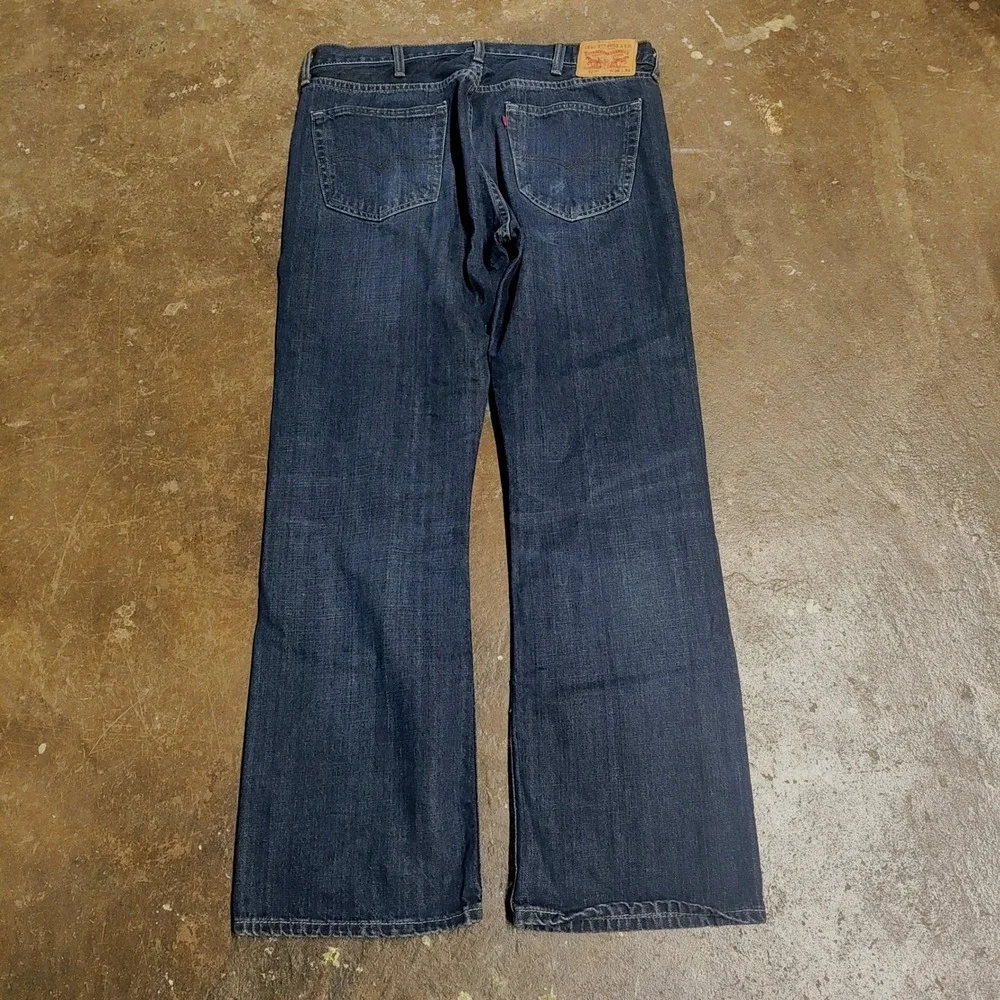 Levi's 527 Jeans Men 38x32 Slim Bootcut Mid Rise Dark Wash Denim Western Red Tab